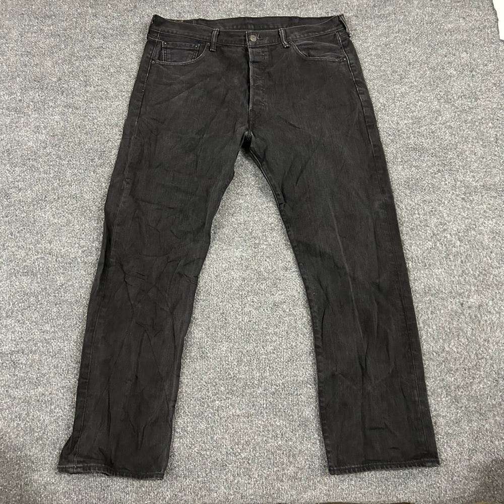 Levi's Jeans Mens Size 40x32 Black 501 Original Fit Straight Leg Cotton Denim